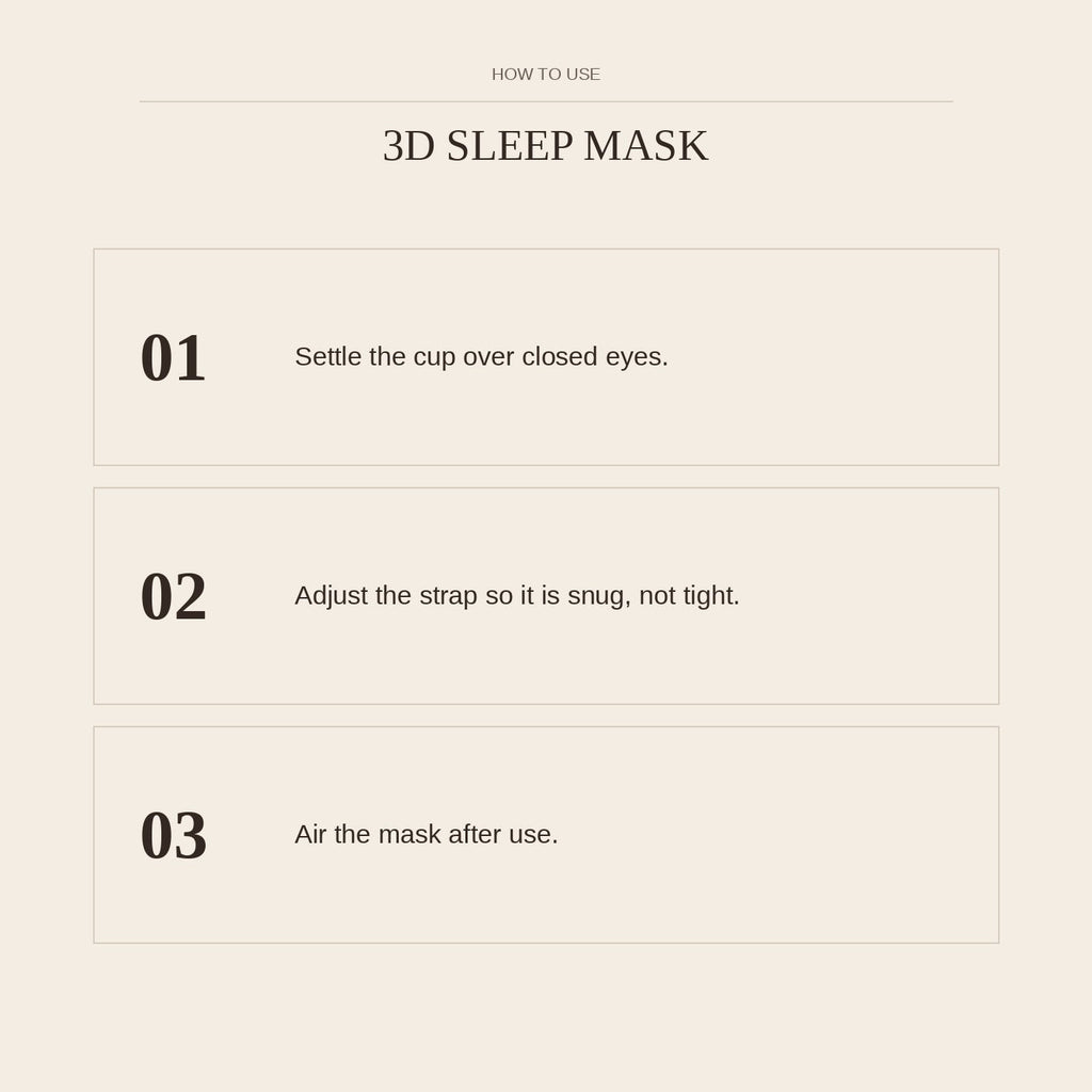 3D Sleep Mask — how to use