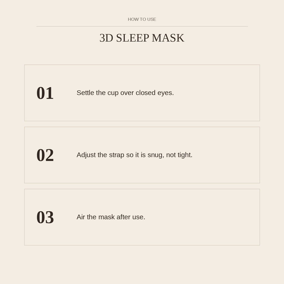 3D Sleep Mask — how to use
