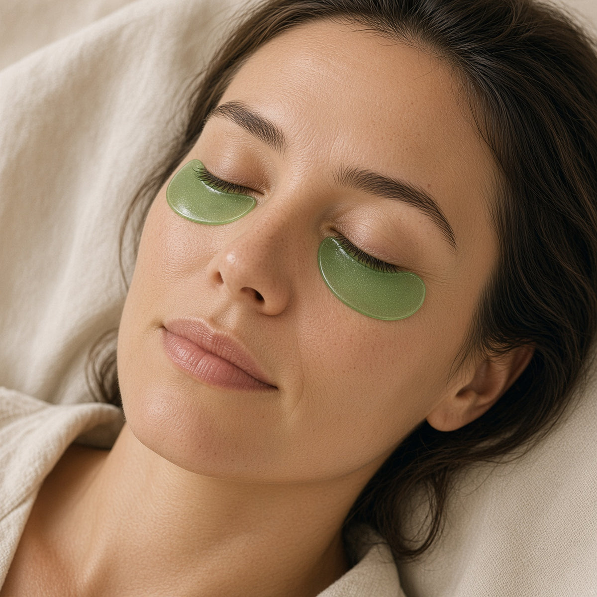 Aloe Eye Patches — in use