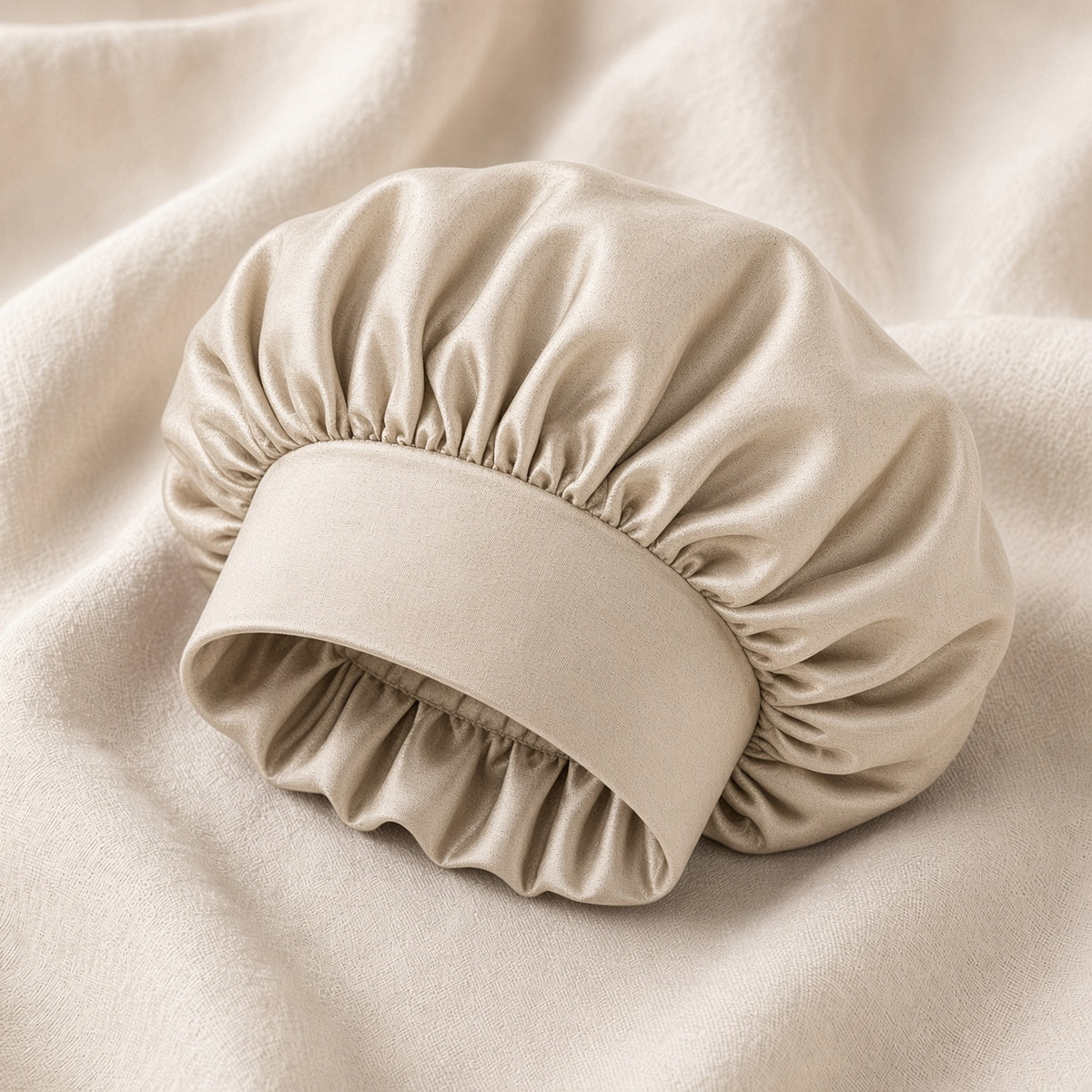 Satin Hair Bonnet — Beige