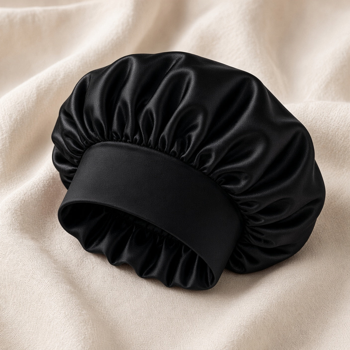 Satin Hair Bonnet — Black