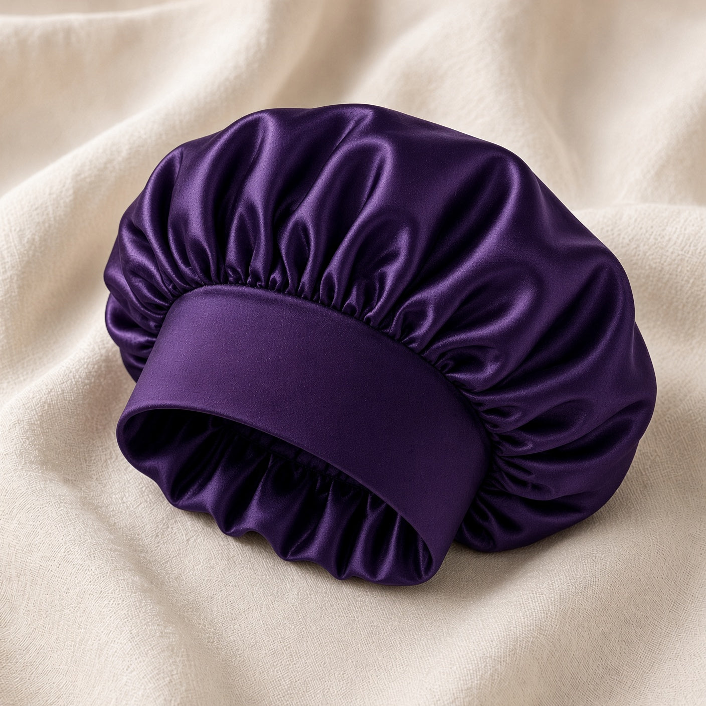 Satin Hair Bonnet — Dark Purple