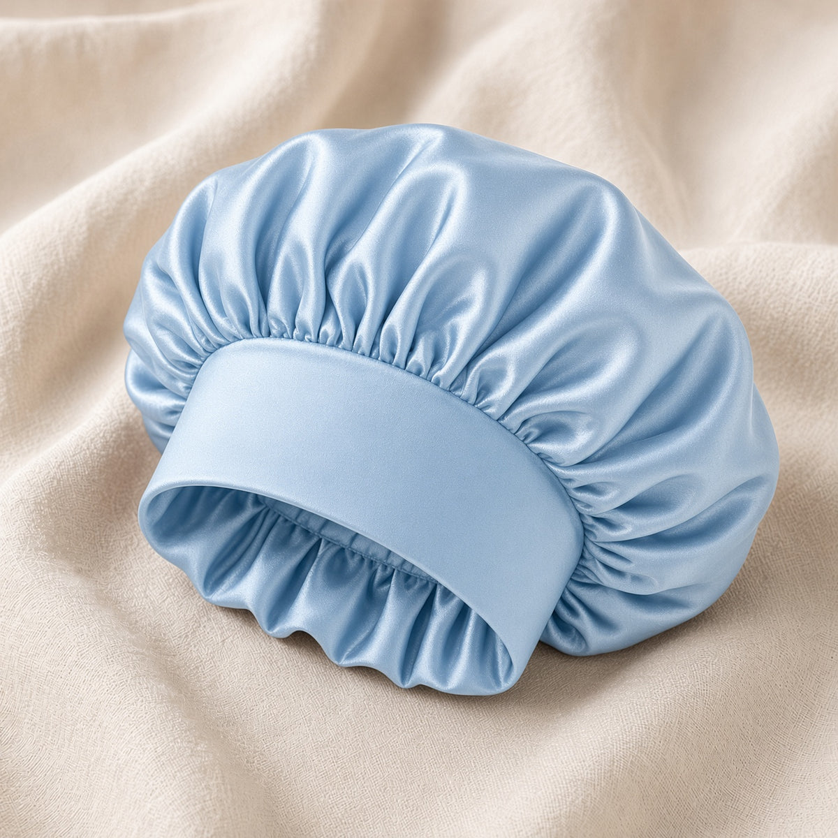 Satin Hair Bonnet — Light Blue