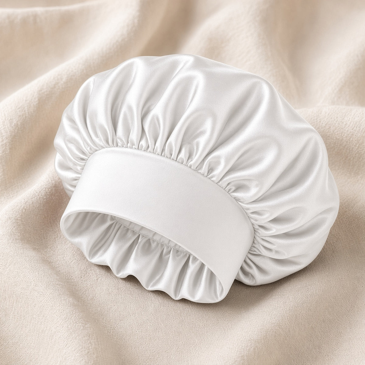 Satin Hair Bonnet — White