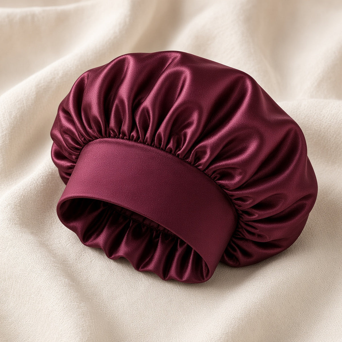 Satin Hair Bonnet — Wine Red
