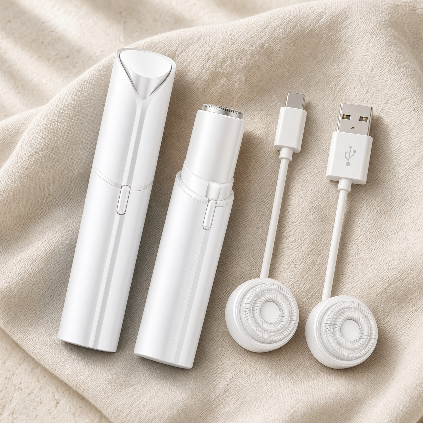Facial Hair Shaver — White