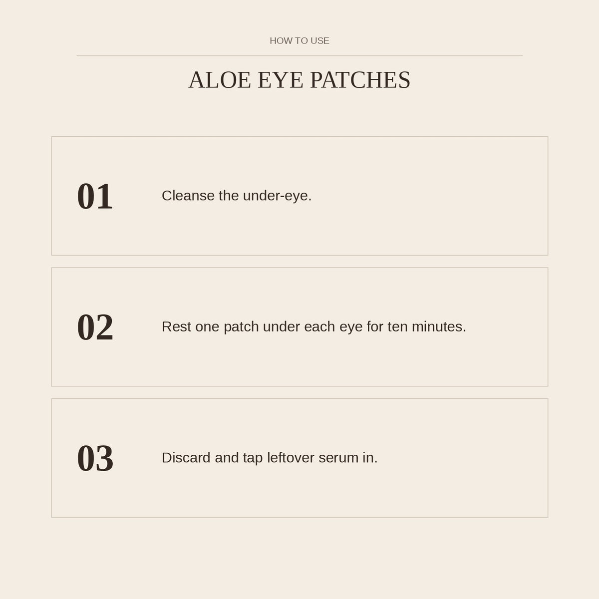 Aloe Eye Patches — how to use