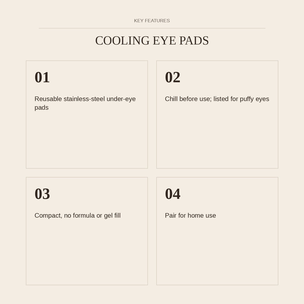 Cooling Eye Pads — key features