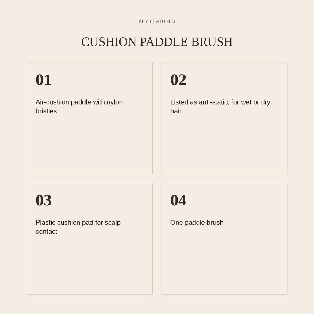 Cushion Paddle Brush — key features