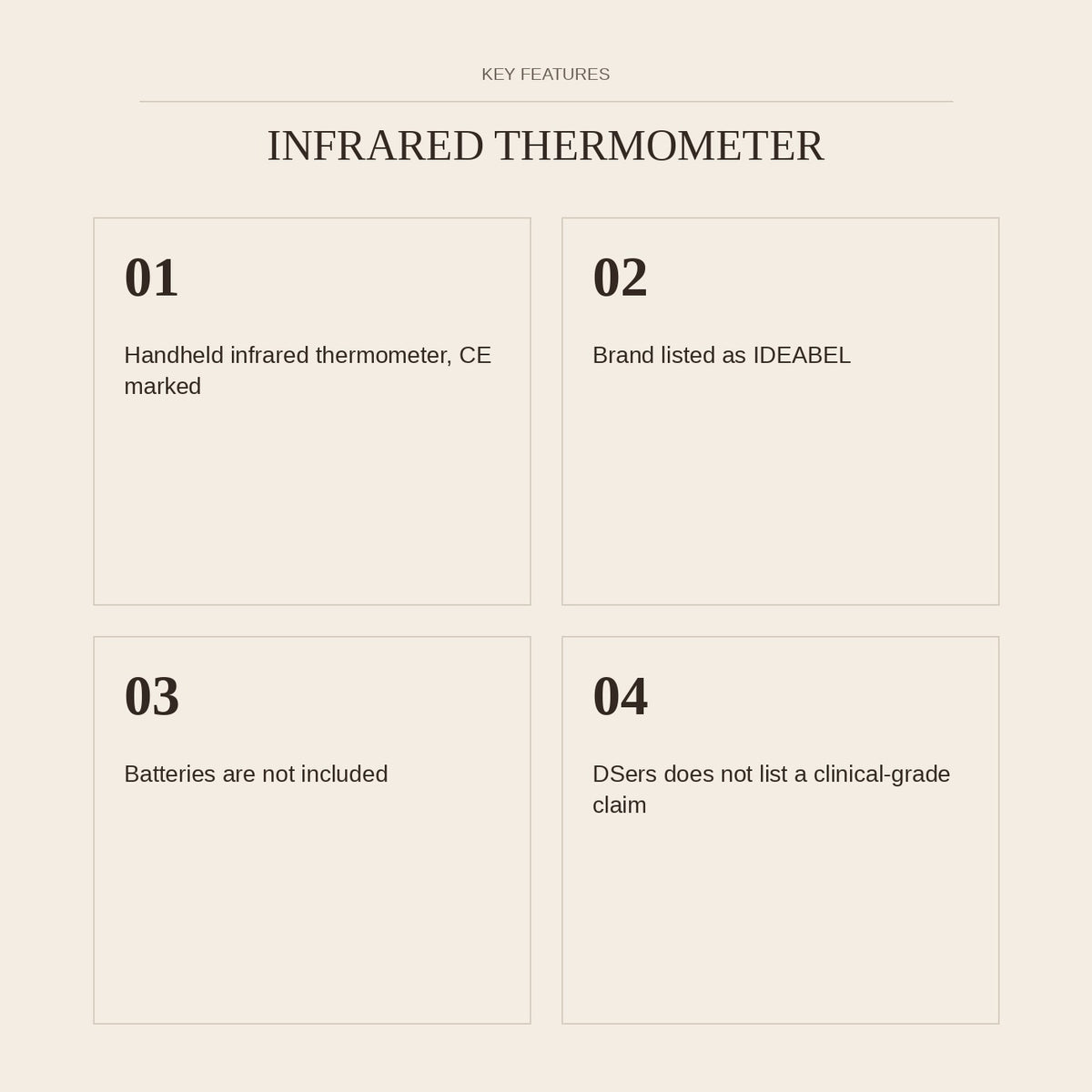 Infrared Thermometer — key features