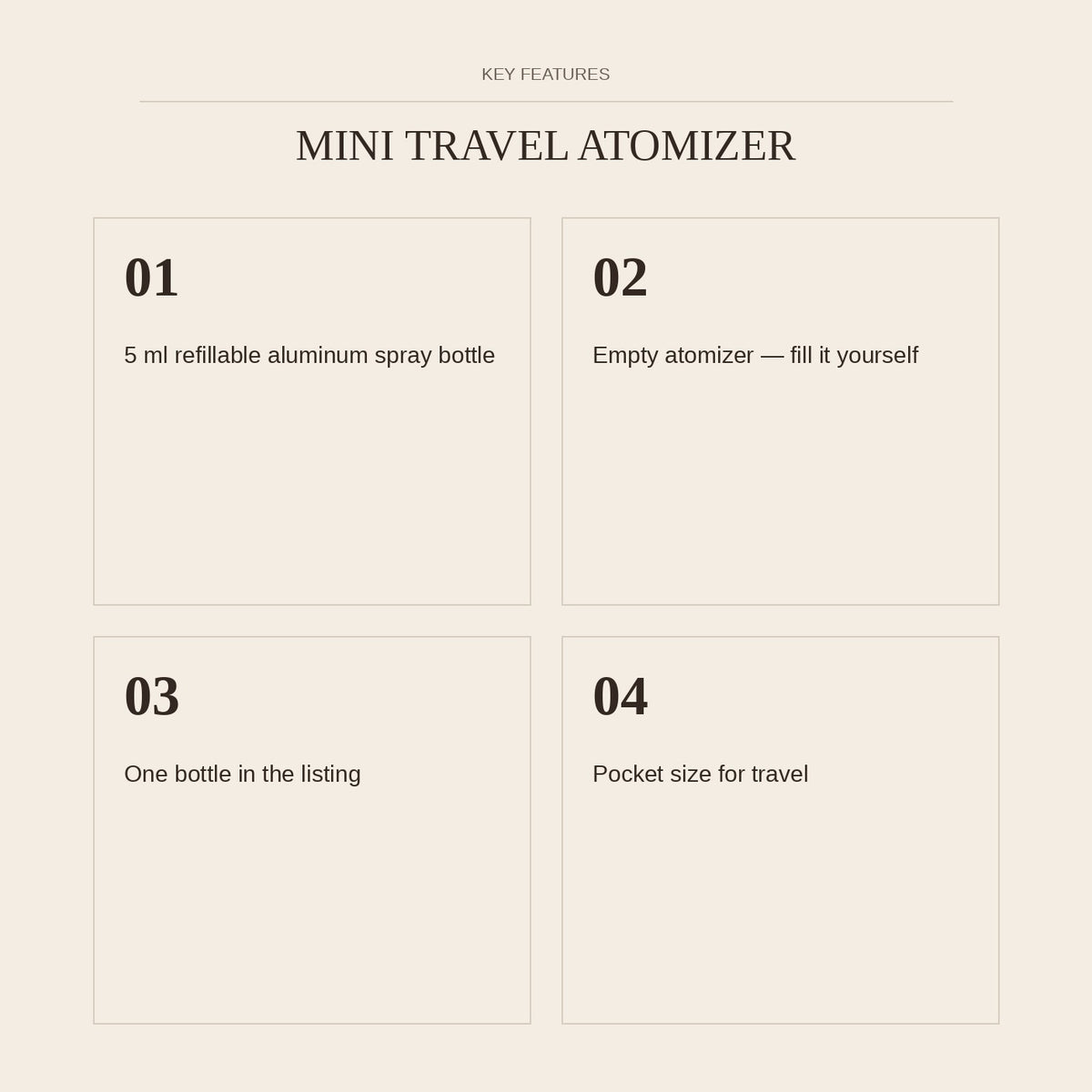 Mini Travel Atomizer — key features