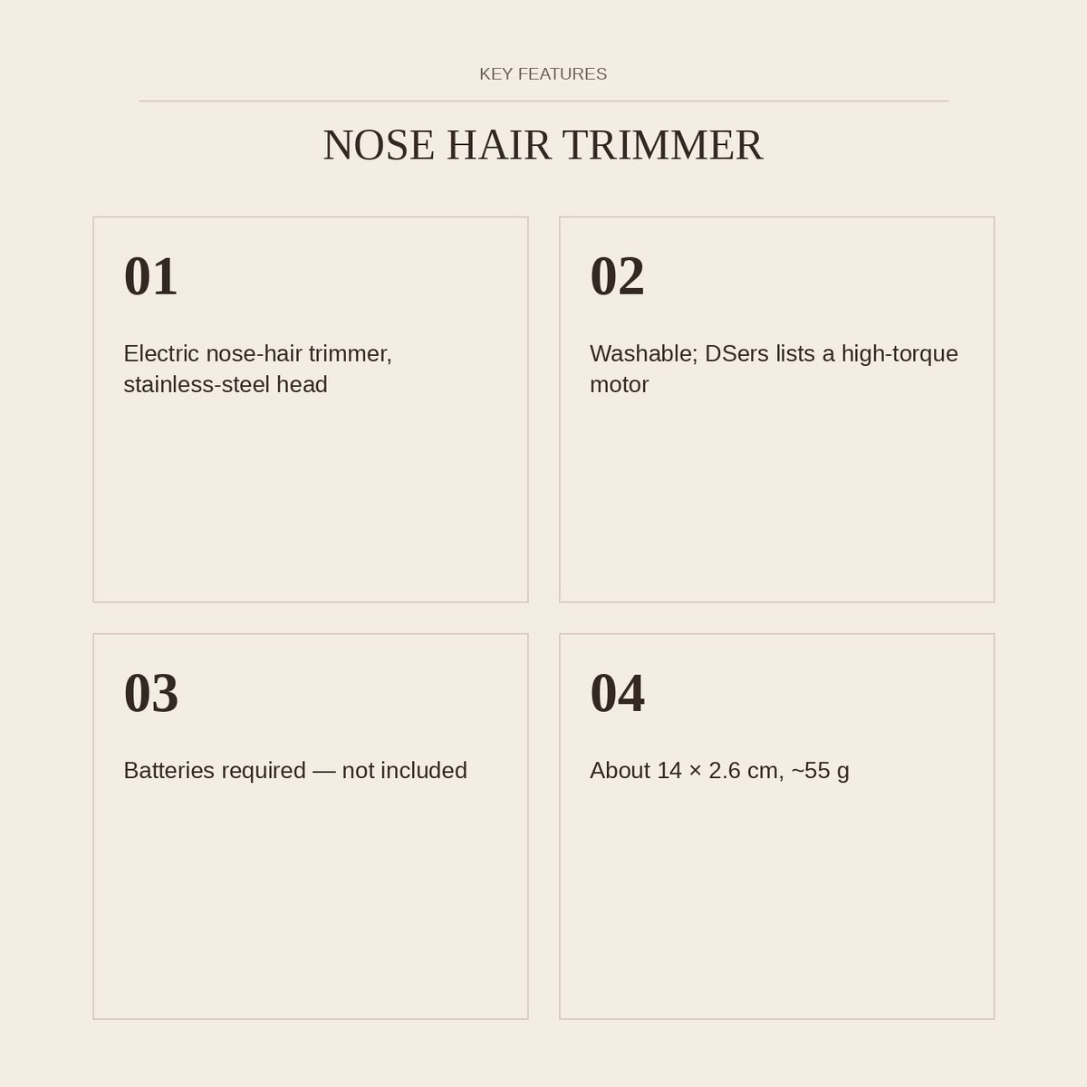 Nose Hair Trimmer — key features