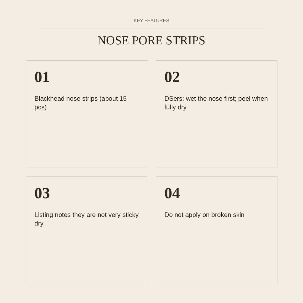Nose Pore Strips — key features