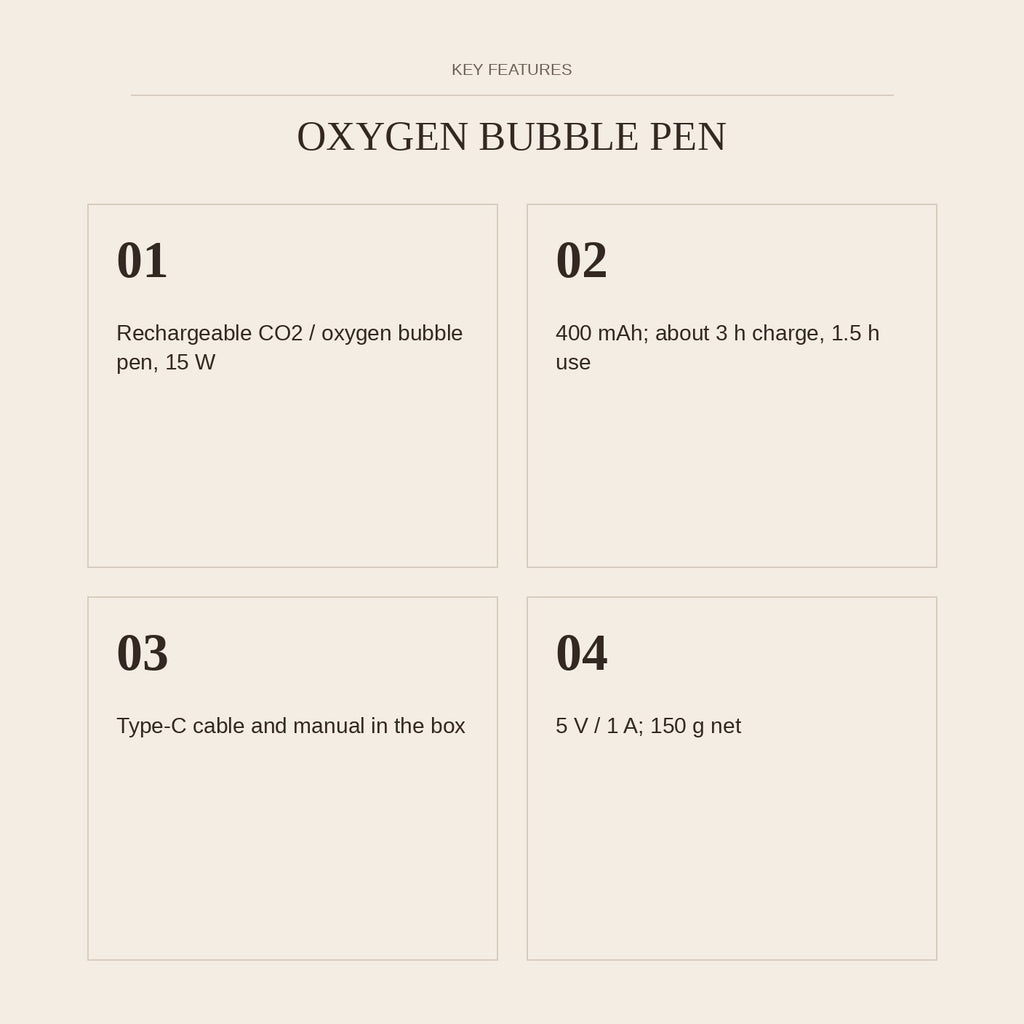 Oxygen Bubble Pen — key features