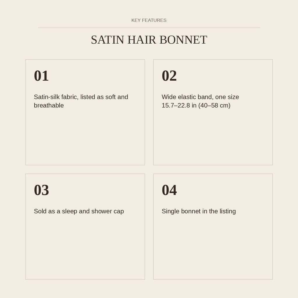 Satin Hair Bonnet — key features