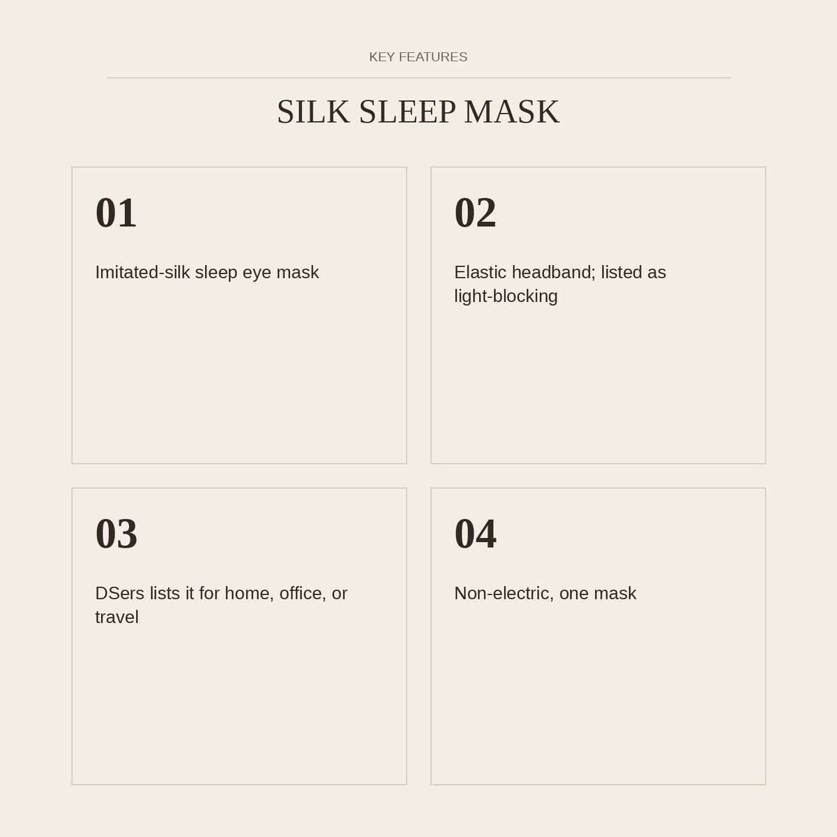 Silk Sleep Mask — key features