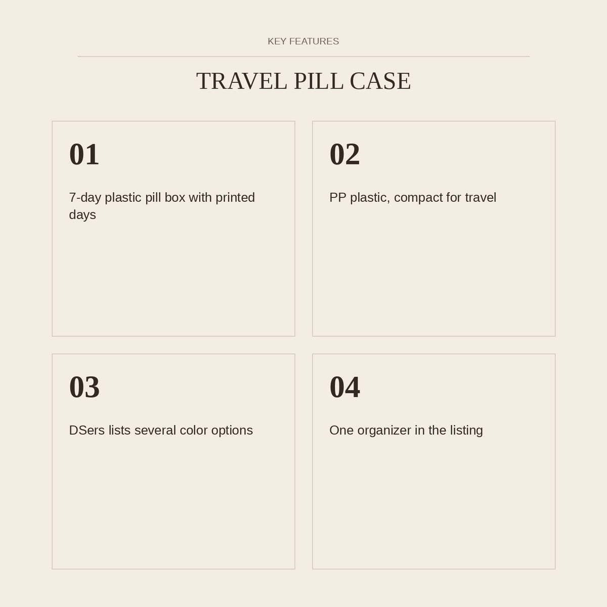 Travel Pill Case — key features