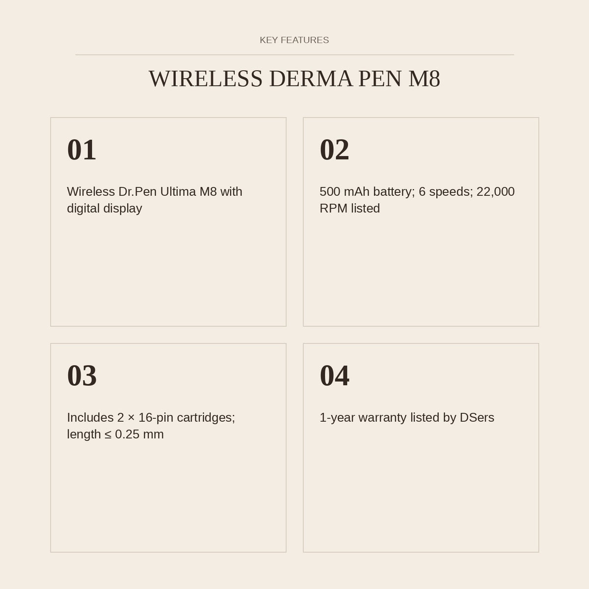 Wireless Derma Pen M8 — key features