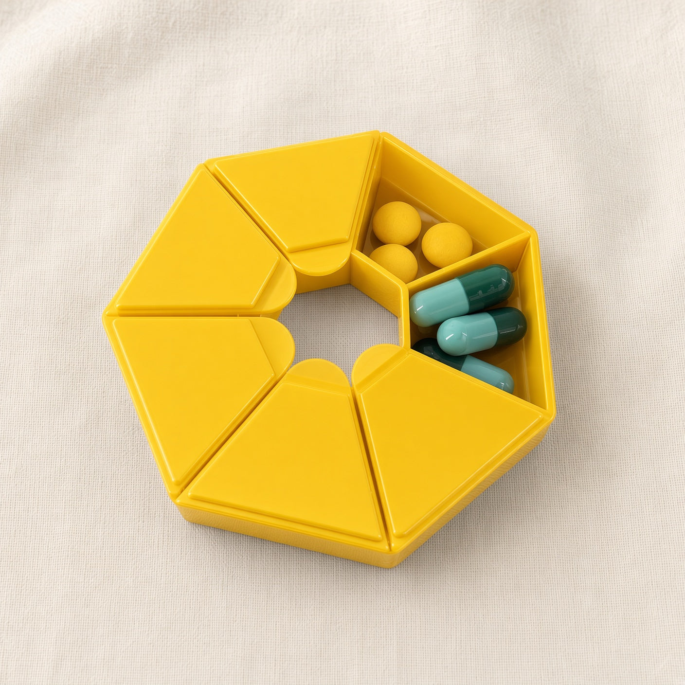 Travel Pill Case — yellow